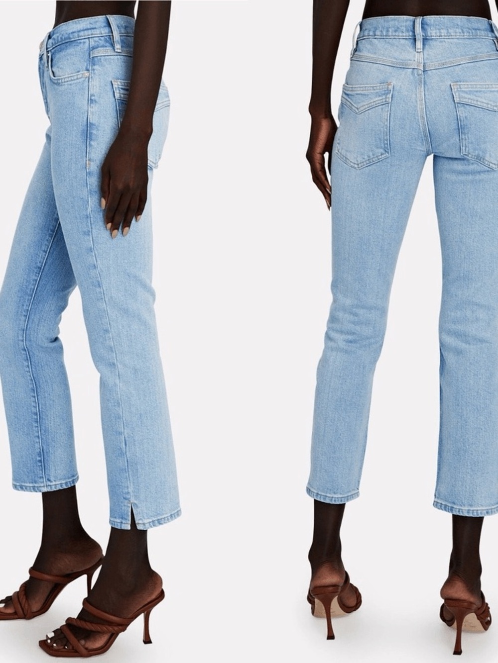 Frame Le High Straight Ankle Jeans – Caye Sand Wash, Cropped Slim Straight 27